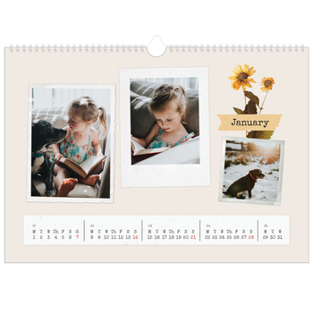 A3 Landscape Photo Calendar — Vintage scrapbooking