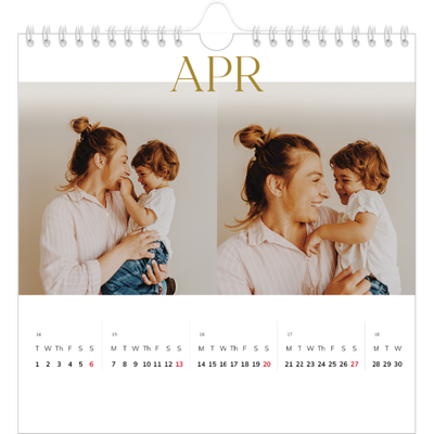 Square calendars  — Big gold text [April]