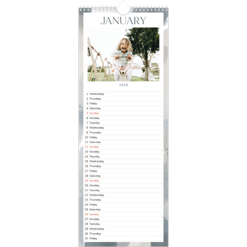 Slim Calendar (15 x 40cm) — Paintbrush effect