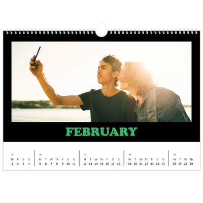 A3 Photo Calendar — Fun type [February]