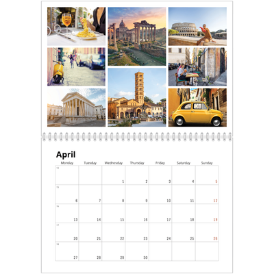 A4 Double Photo Calendar — Framework [April]