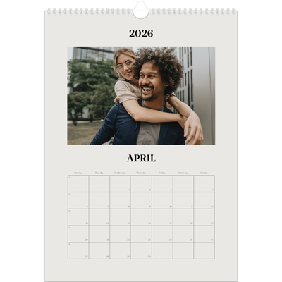 A3 photo calendars — Simple ivory [April]