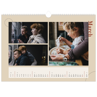 A3 Photo Calendar — Asymmetrical text [March]