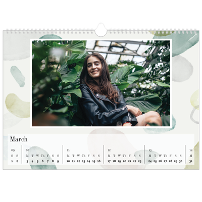 A3 Photo Calendar — Watercolour spots [March]
