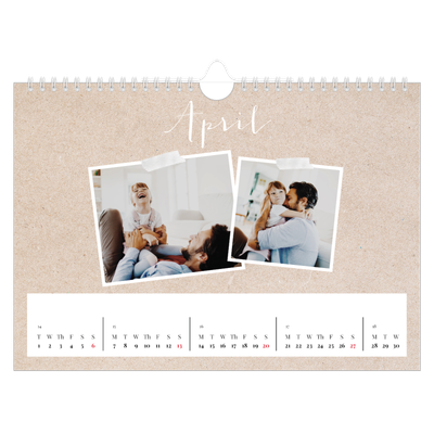 A4 Landscape Photo Calendar — Scrapbook calendar [April]