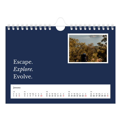 A5 Landscape Photo Calendar — Editorial Earth [January]