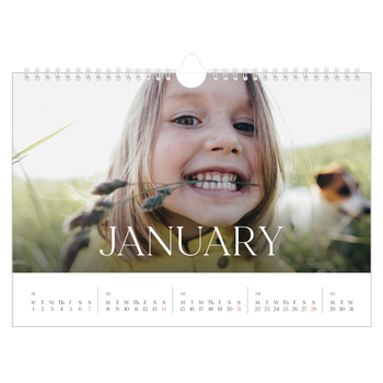 A4 Landscape Photo Calendar — Twelve big months