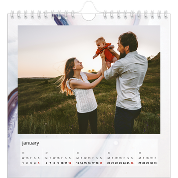 Square Photo Calendar — Paper marbling