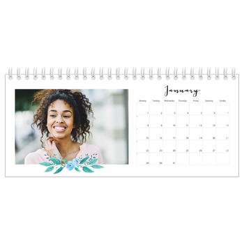 Desk Photo Calendar — Flower illustrations