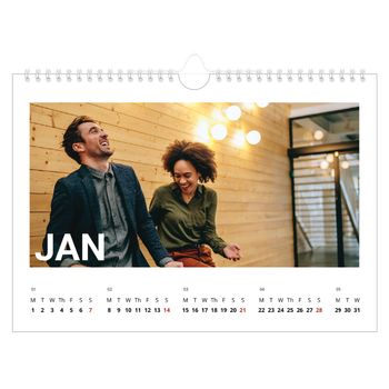 A4 Landscape Photo Calendar — Big month