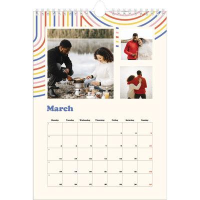 A4 Photo Calendar — Retro stripes [March]