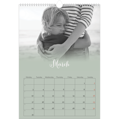 A3 photo calendars — Misty green [March]
