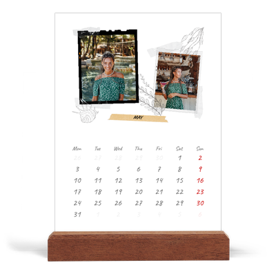 Easel Desk Calendar Portrait  — Scrapbook flair [cover]