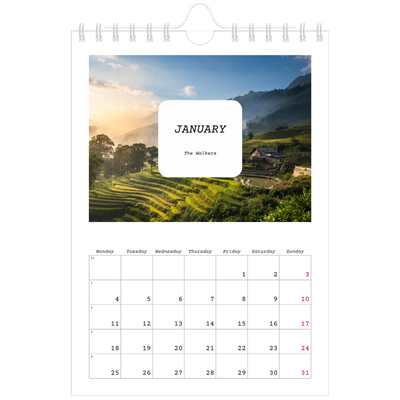 A5 Photo Calendar — Full story [January]