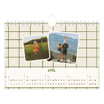 A5 Landscape Photo Calendar — Retro patterns [April]