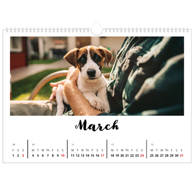A3 Photo Calendar — Handwritten [March]