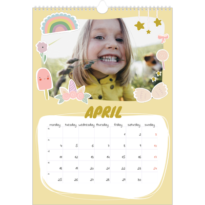 A3 photo calendars — Rainbow unicorn [April]