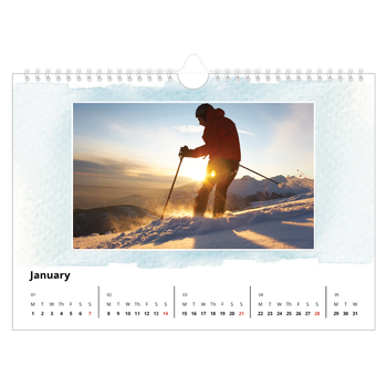 A4 Landscape Photo Calendar — Watercolour backgrounds