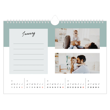 A4 Landscape Photo Calendar — List Calendar