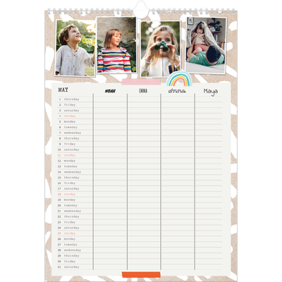 A3 Family Planner — Rustic Planner - Family of 4 [cover]