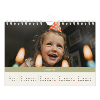 A5 Landscape Photo Calendar — Pastel chapters