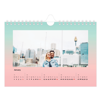 A5 Landscape Photo Calendar — Pastel shades