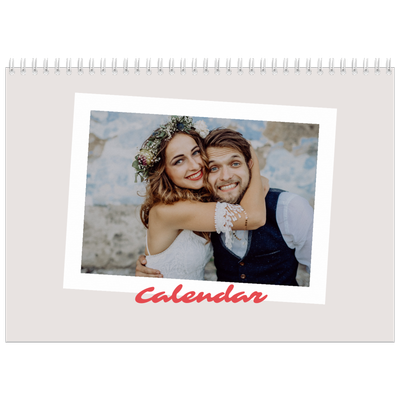 A4 Double Photo Calendar — Signed in crimson [cover]
