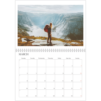 A4 Double Photo Calendar — Surfing sunsets [March]