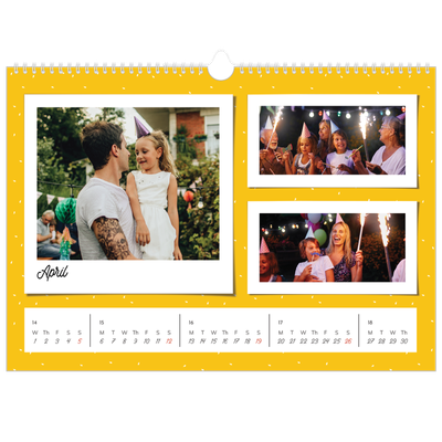 A3 Photo Calendar — Colour pop snapshots [April]