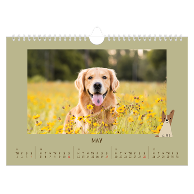 A4 Landscape Photo Calendar — Playful puppy [cover]