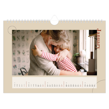A4 Landscape Photo Calendar — Asymmetrical text