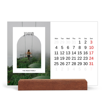 Easel Desk Calendar Landscape  — The open arch [January]