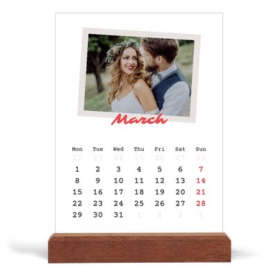 Easel Desk Calendar Portrait  — Signed in crimson [March]