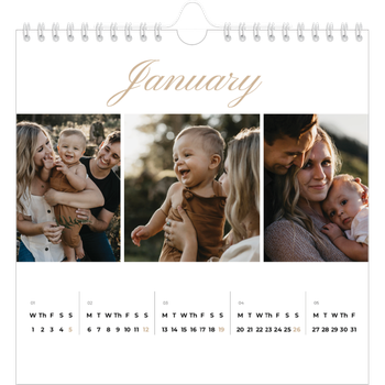 Square Photo Calendar — Photo strip boxes