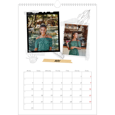A3 photo calendars — Scrapbook flair [May]