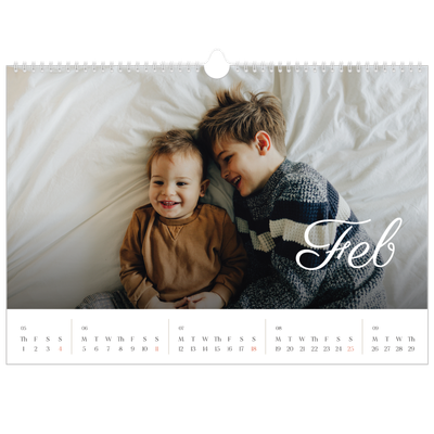 A3 Photo Calendar — Handwritten month [February]