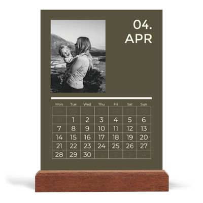 Easel Desk Calendar Portrait  — Contemporary bold [April]