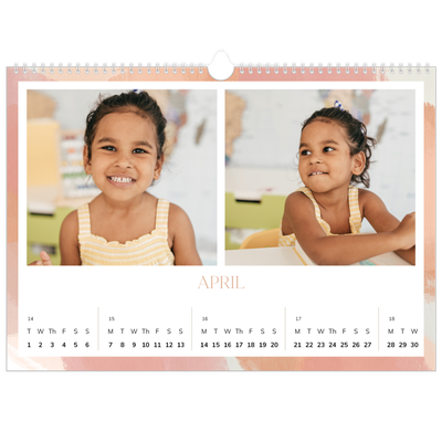 A3 Photo Calendar — Paintbrush effect [April]