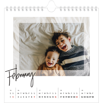 Square calendars  — Clear frame [February]
