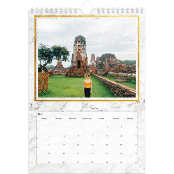A4 Photo Calendar — Gold frame marble