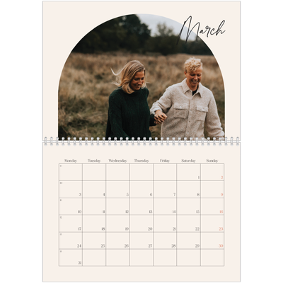 A4 Double Photo Calendar — Arch memories [March]