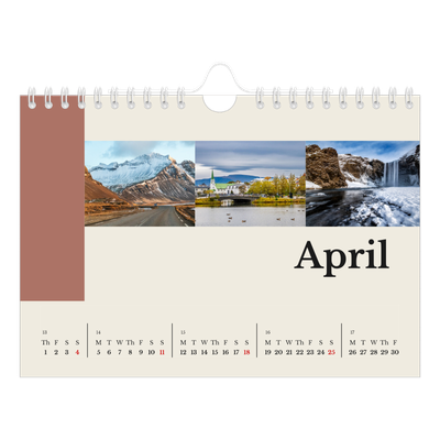 A5 Landscape Photo Calendar — Sights of the world [April]