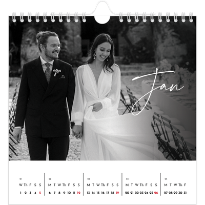 Square calendars  — Elegant script [January]