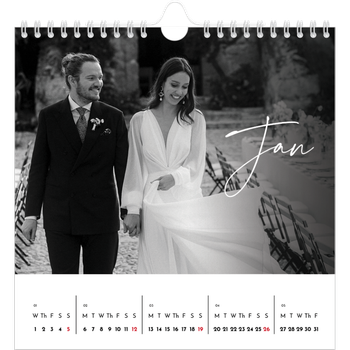 Square Photo Calendar — Elegant script