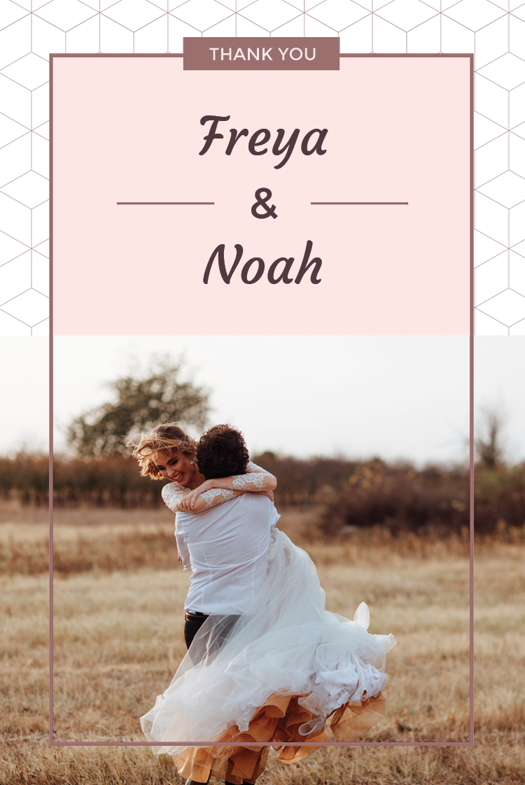 Thank you cards — Dusty pink