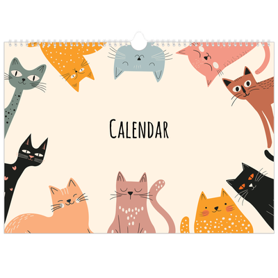 A3 Photo Calendar — Cat paws and doodles [cover]