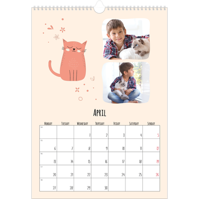 A3 photo calendars — Cat paws and doodles [April]