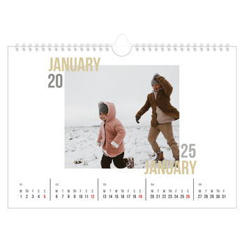 A4 Landscape Photo Calendar — Couple type