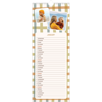 Slim Calendar (15 x 40cm) — Retro patterns