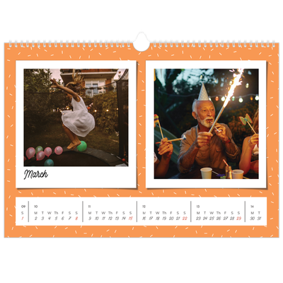A3 Photo Calendar — Colour pop snapshots [March]